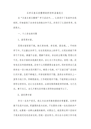 五学五查五改整顿剖析材料2篇范文.docx