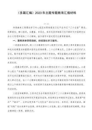 （多篇汇编）2023年主题专题教育汇报材料.docx