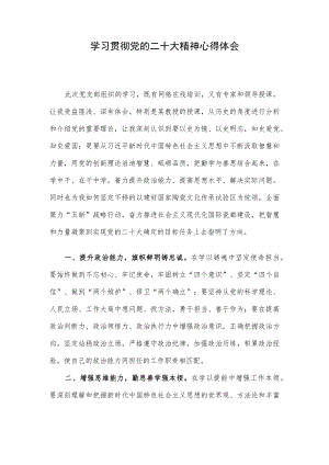 学习贯彻党的二十大精神心得体会.docx
