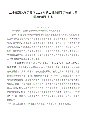 二十篇深入学习贯彻2023年第二批主题学习教育专题学习的研讨材料.docx