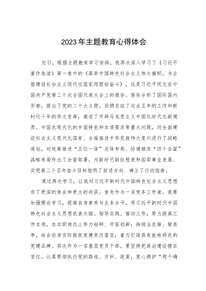 党支部书记关于2023年主题教育的学习心得体会十篇.docx