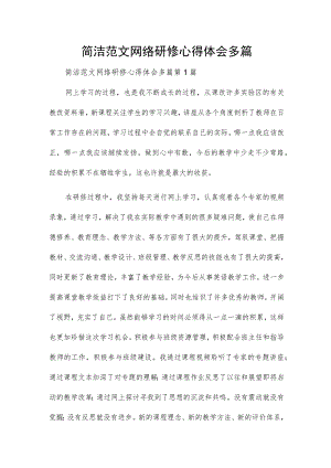 简洁范文网络研修心得体会多篇.docx