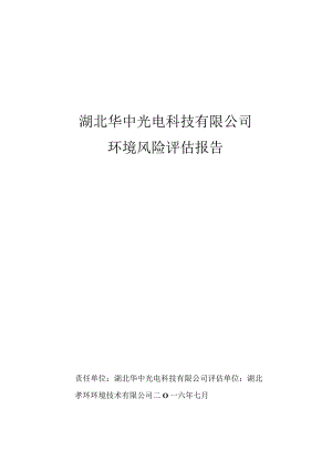 湖北华中光电科技有限公司环境风险评估报告.docx