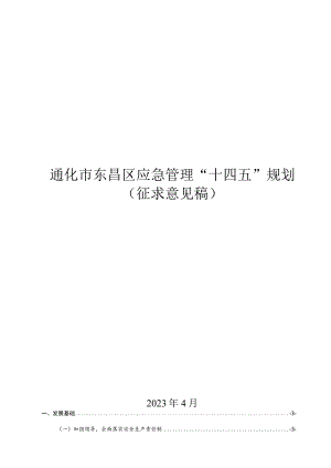 通化市东昌区应急管理“十四五”规划.docx