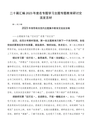 二十篇汇编2023年度在专题学习主题专题教育研讨交流发言材.docx