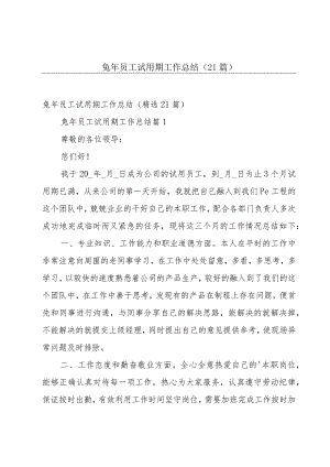 兔年员工试用期工作总结（21篇）.docx