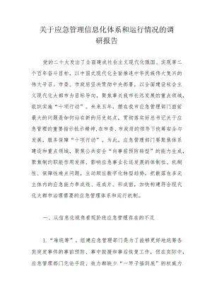 关于应急管理信息化体系和运行情况的调研报告.docx