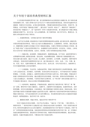 关于年轻干部培养典型材料汇报.docx