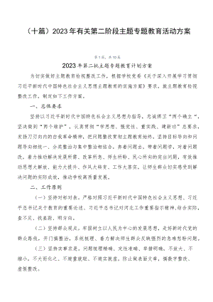 （十篇）2023年有关第二阶段主题专题教育活动方案.docx