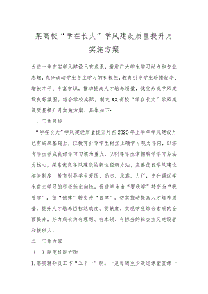 某高校“学在长大”学风建设质量提升月实施方案.docx