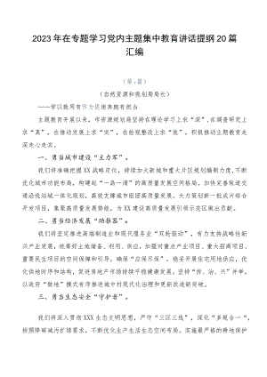 2023年在专题学习党内主题集中教育讲话提纲20篇汇编.docx