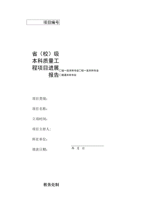 省校级本科质量工程项目进展报告.docx