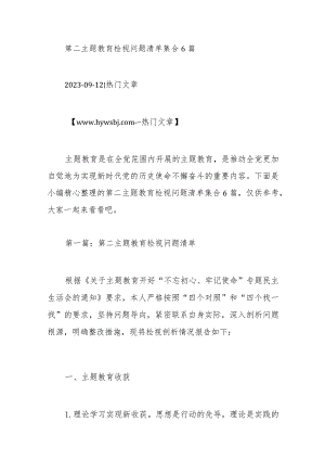 第二主题教育检视问题清单和整改措施汇报.docx