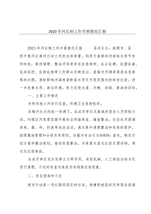 2023年河长制工作开展情况汇报.docx
