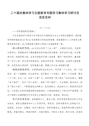 二十篇在集体学习主题教育专题学习集体学习研讨交流发言材.docx