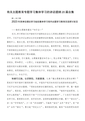 有关主题教育专题学习集体学习的讲话提纲20篇合集.docx