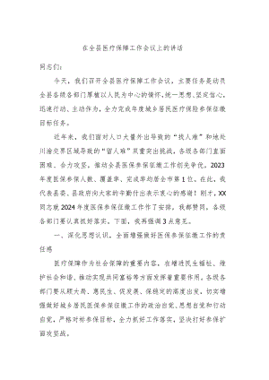 在全县医疗保障工作会议上的讲话.docx