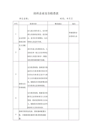 纺织企业检查表.docx
