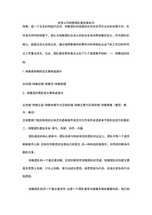 (新)某某公司销售团队建设策划书.docx