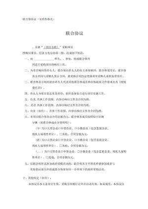 联合体协议实质性格式联合协议.docx