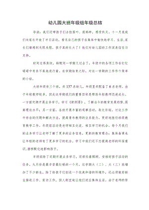 幼儿园大班年级组年级总结范本.docx