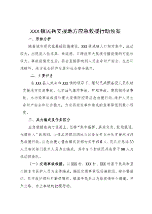 (新)20XX年XX镇村民兵支援地方应急救援行动预案.docx