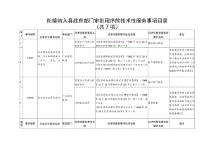 衔接纳入县政府部门审批程序的技术性服务事项目录共7项.docx