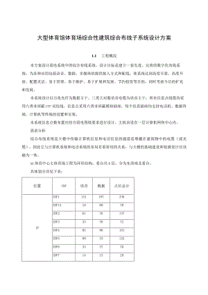 大型体育馆体育场综合性建筑豪斯威尔综合布线子系统设计方案.docx
