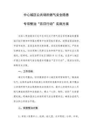 2023年中心城区公共场所燃气安全隐患专项整治“百日行动”实施方案.docx