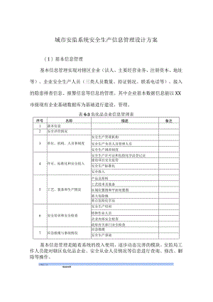 城市安监系统安全生产信息管理设计方案.docx