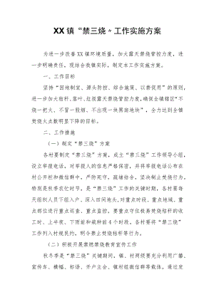 XX镇“禁三烧”工作实施方案.docx