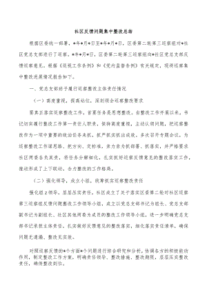 社区反馈问题集中整改总结.docx
