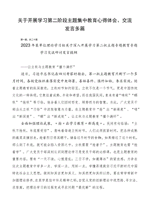 关于开展学习第二阶段主题集中教育心得体会、交流发言多篇.docx