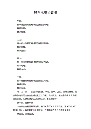 股东出资协议书律师审定版.docx