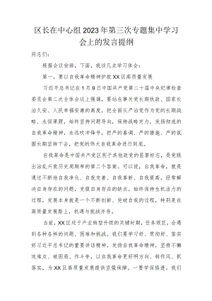 区长在中心组2023年第三次专题集中学习会上的发言提纲.docx