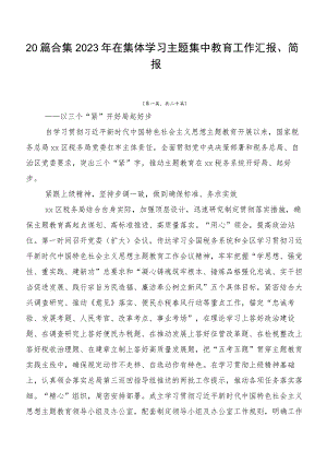 20篇合集2023年在集体学习主题集中教育工作汇报、简报.docx