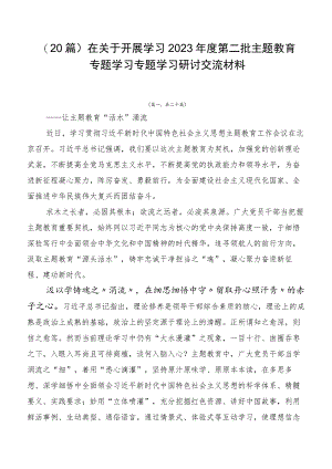 （20篇）在关于开展学习2023年度第二批主题教育专题学习专题学习研讨交流材料.docx