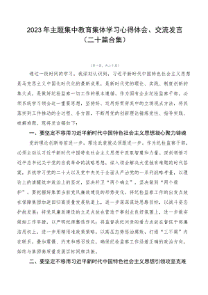 2023年主题集中教育集体学习心得体会、交流发言（二十篇合集）.docx