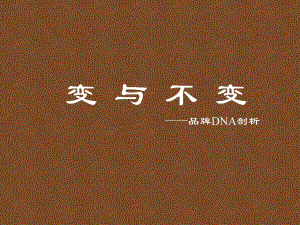 变与不变品牌DNA剖析.ppt