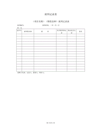 谈判记录表(2023年).docx