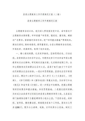 县委主题教育工作开展情况汇报(二篇).docx