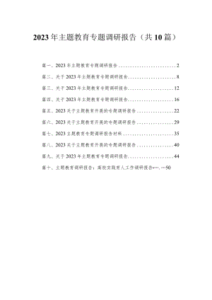 2023年主题教育专题调研报告【10篇精选】供参考.docx