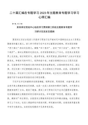 二十篇汇编在专题学习2023年主题教育专题学习学习心得汇编.docx
