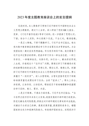 2023年度主题教育座谈会上的发言提纲.docx