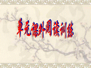 单元课外阅读训练.ppt