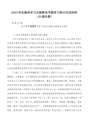 2023年在集体学习主题教育专题学习研讨交流材料（20篇合集）.docx
