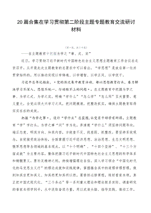 20篇合集在学习贯彻第二阶段主题专题教育交流研讨材料.docx