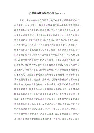 多篇调查研究学习心得体会2023.docx