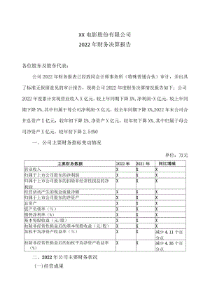 XX电影股份有限公司2022 年财务决算报告.docx