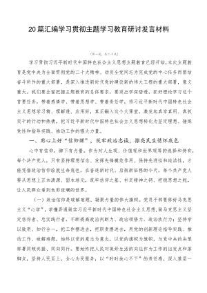 20篇汇编学习贯彻主题学习教育研讨发言材料.docx